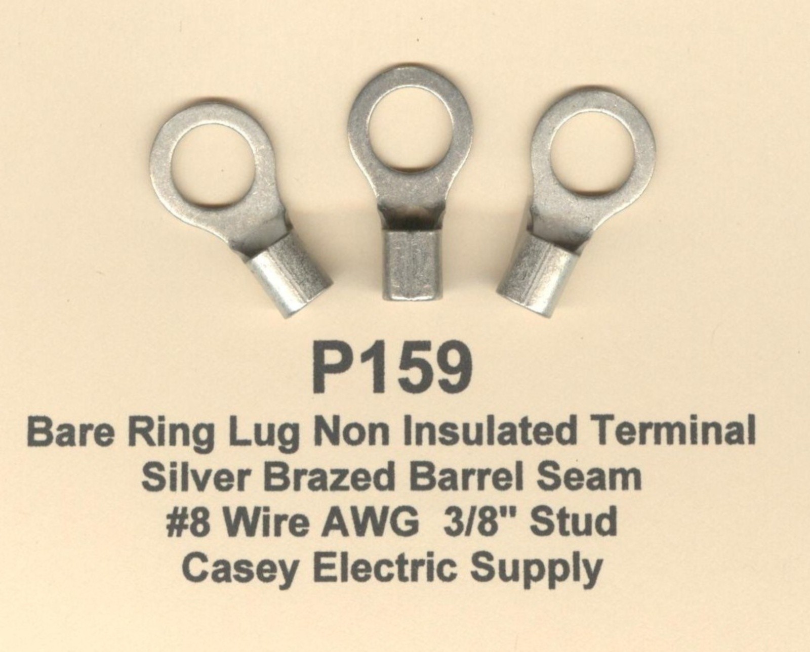 10 Bare RING Lug Non-Insulated Terminal Connector #8 Wire AWG 3/8″ Stud MOLEX