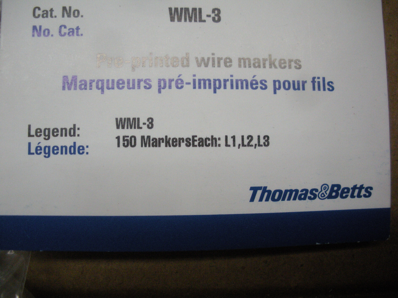 T&B EZCODE wire markers L1 L2 L3 150ea/bk lot of 4 books 4 lots are available