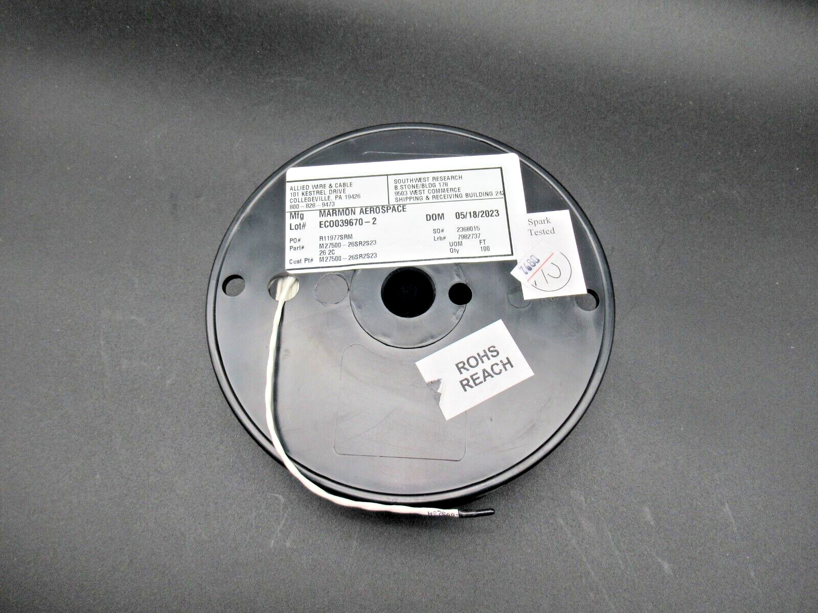 Allied Wire & Cable M27500-26SR2S23 Cross Linked 26Guage 2 Conductor Wire *NEW*