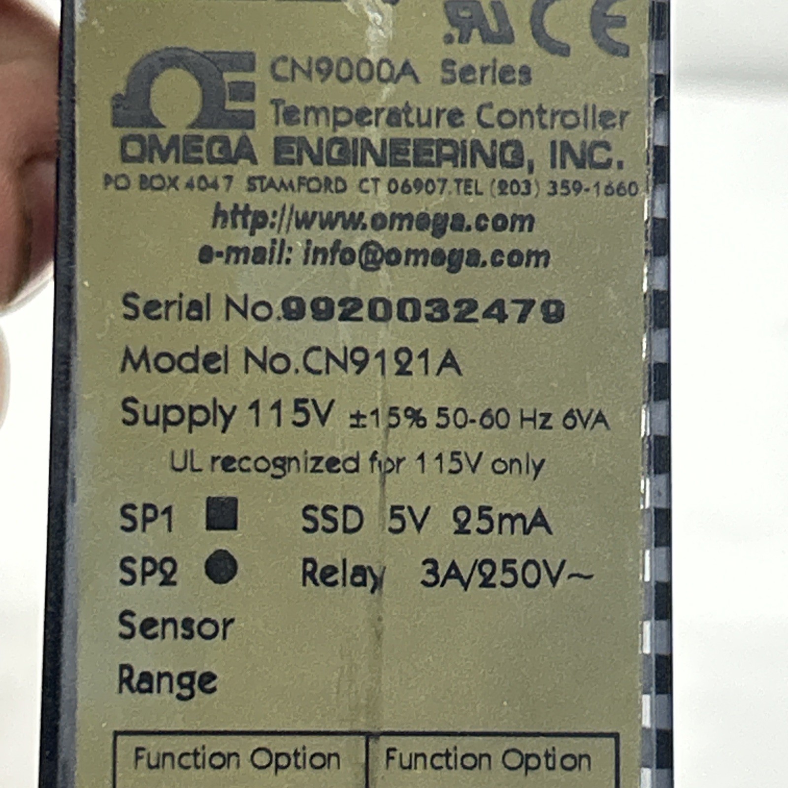 Omega CN9000A CN9121A Temperature Controller 115V