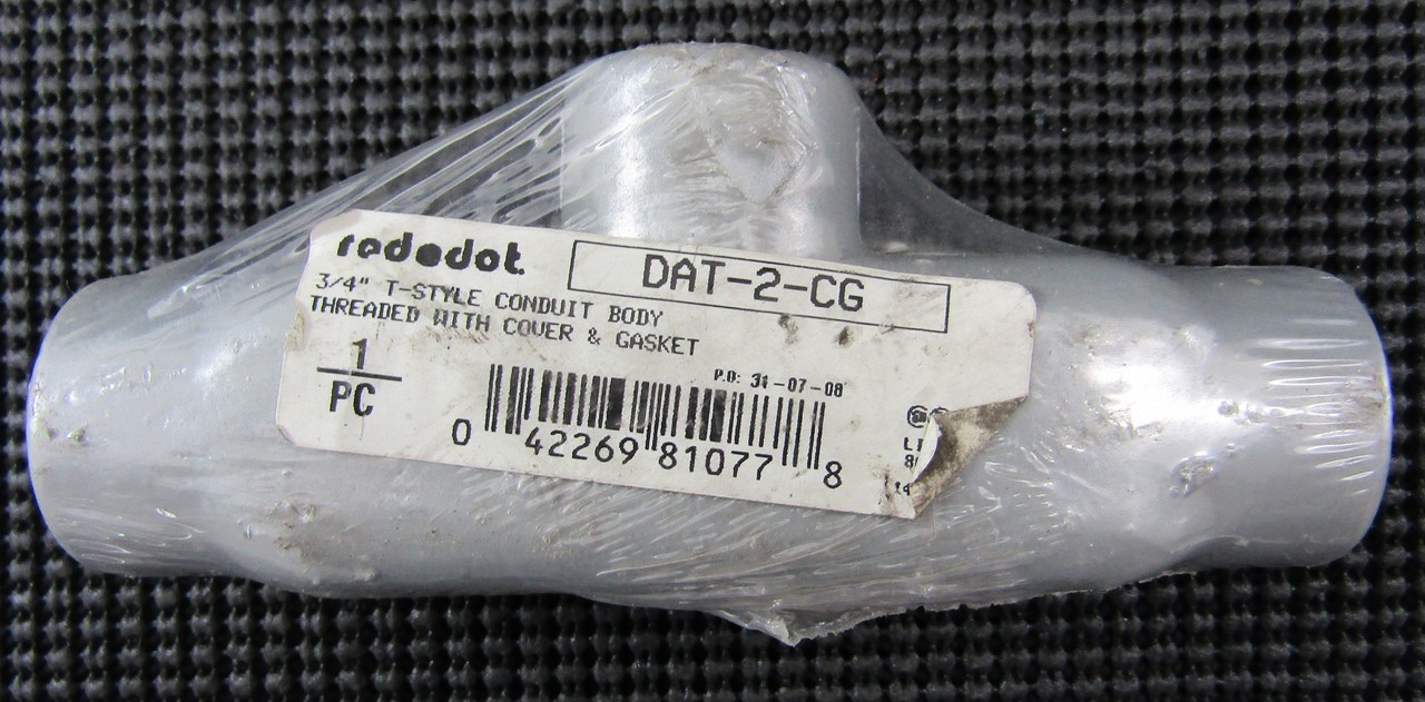 RED DOT DAT-2-C6 3/4″ GRAY T-STYLE CONDUIT BODY – FACTORY SEALED