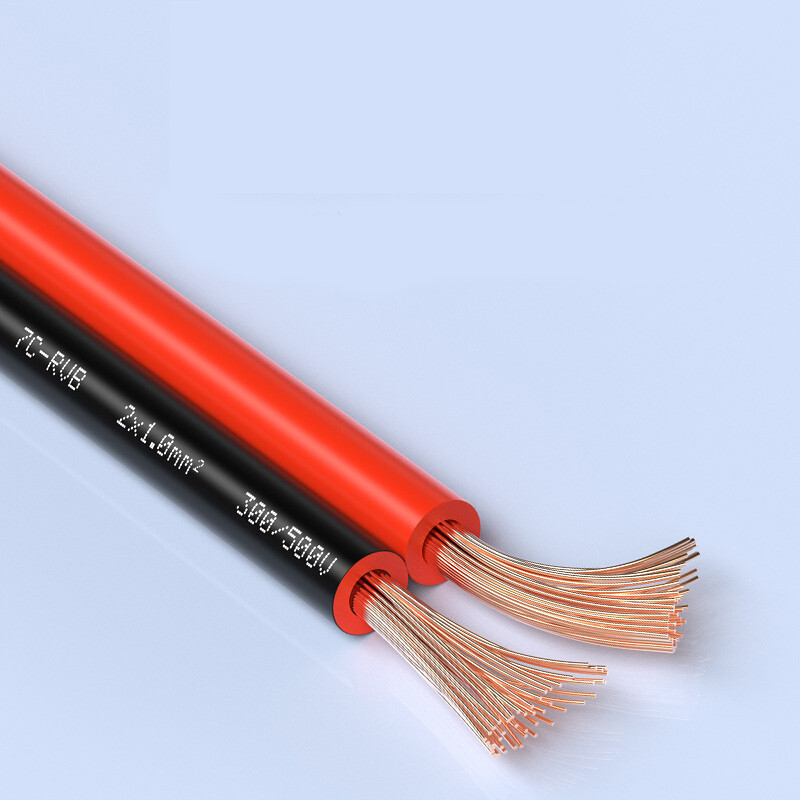 2-Core RVB Red And Black Twin Cable Car Audio Speaker Copper Wire 0.3mm²-2.5mm²