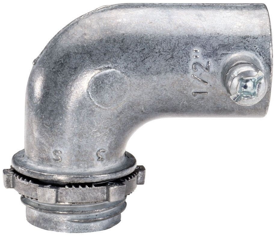 Topaz 162TZ, 3/4″, Die-Cast, Set Screw, 90D, EMT Conduit Connector, 1 pc