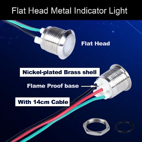 12mm 12V 24V Metal 2 Color LED Indicator Light