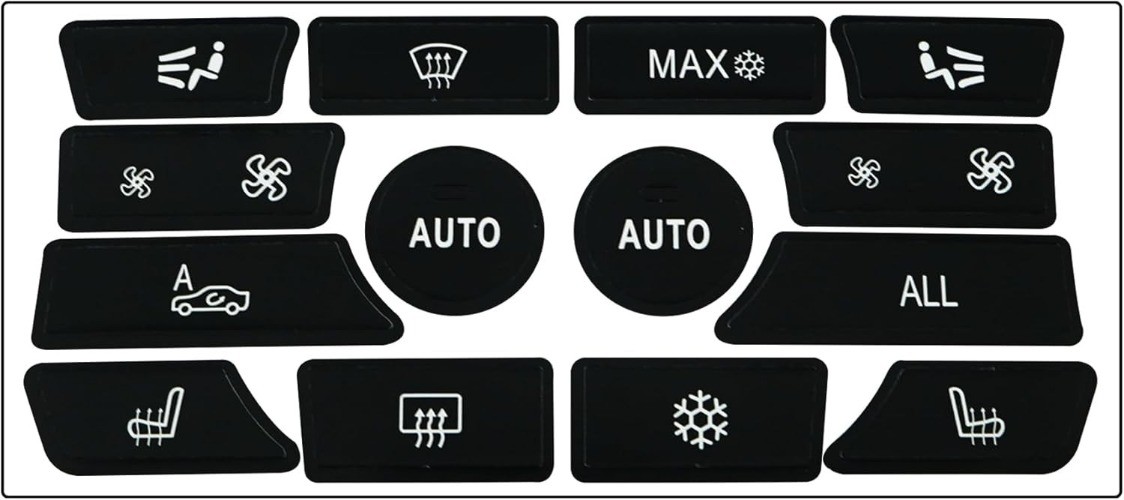AC & Dashboard Climate Control Button Decals for BMW 5 Series F10 2009-2015 (520
