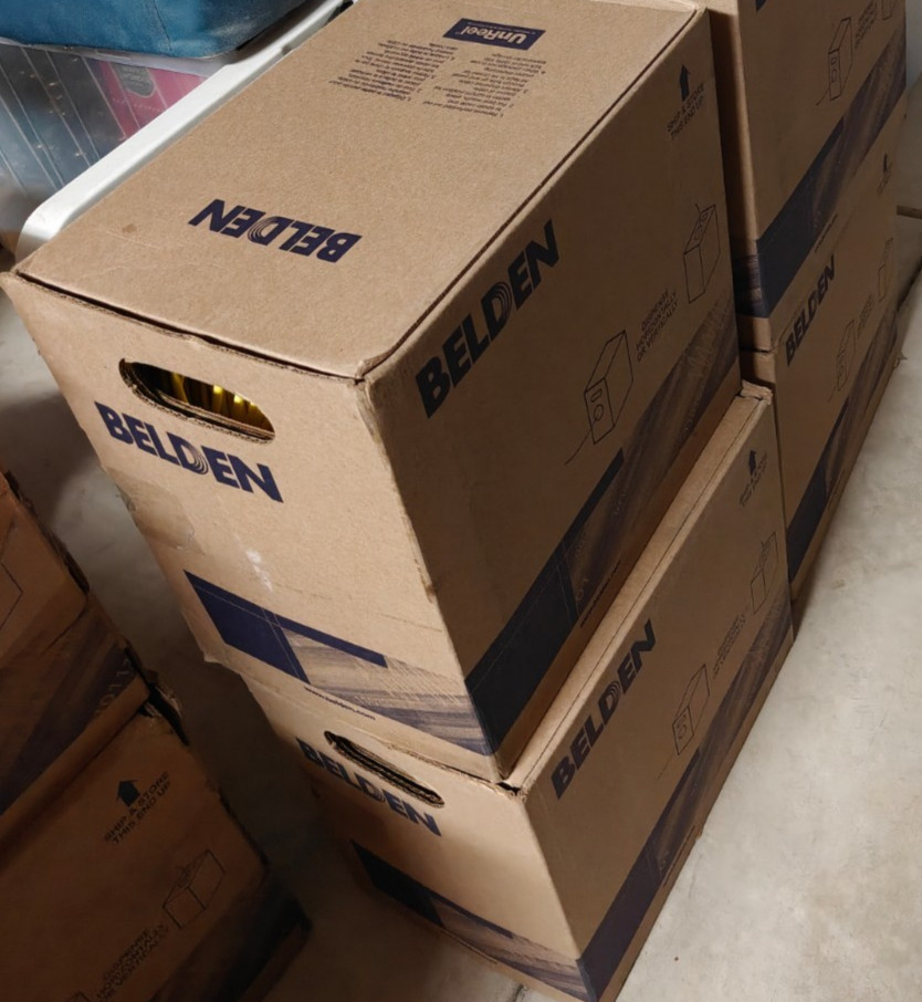 Belden 23 AWG 4 Pair U/UTP CMP-LP Box Cat 6 Yellow 1000 ft