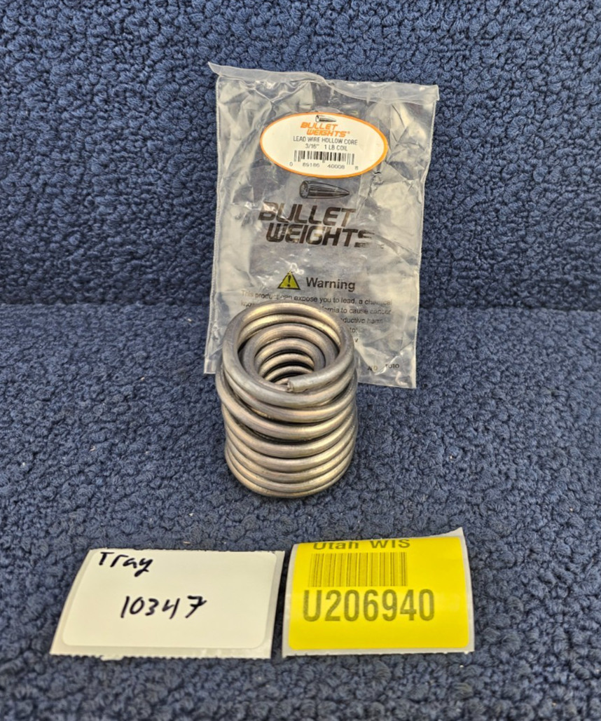 Bullet Weights 3/16″ Dia. Lead Wire Hollow Core, 1 LB Coil/Roll