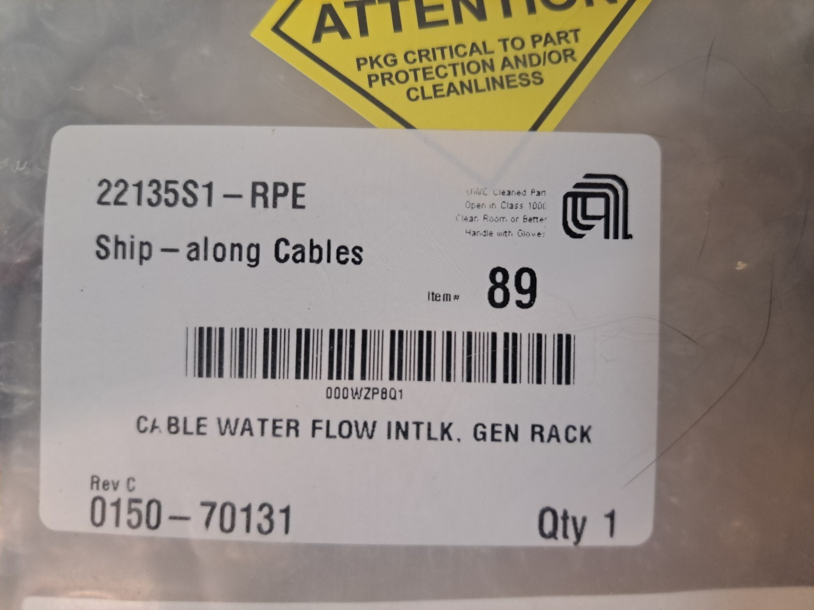 Applied Materials AMAT 0150-70131 Cable Water Flow Interlock Gen Rack New