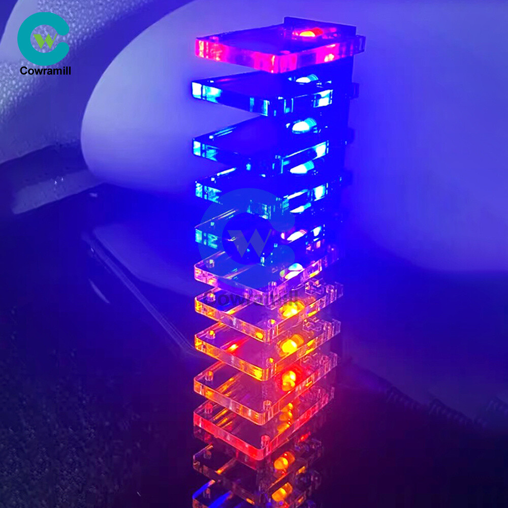 DIY LED Music Spectrum Electronic Kit Crystal Column Audio Display LM339 LM358