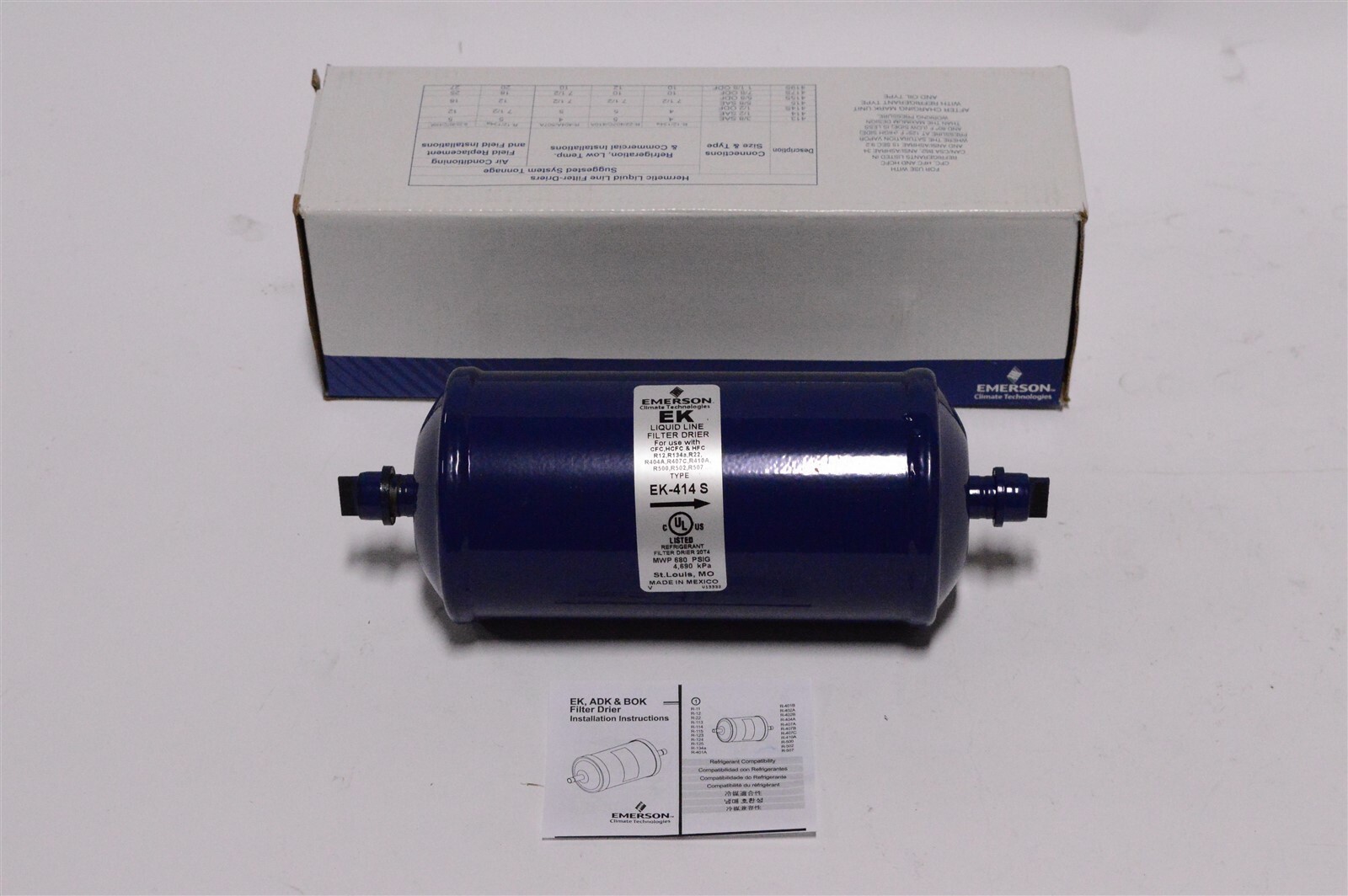 Emerson EK 1/2 ODF Solder Liquid Line Filter Drier EK – 414 S