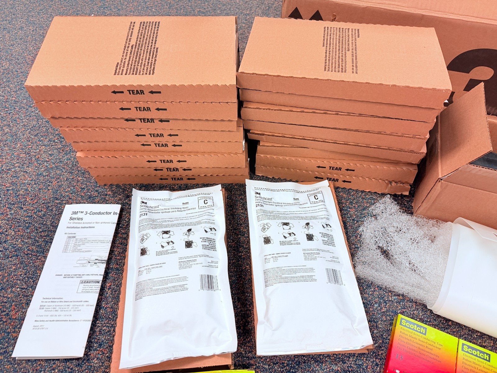 NEW 3M 5762 7100009642 3 Conductor In-line Splice kit, includes (18) x 2131C