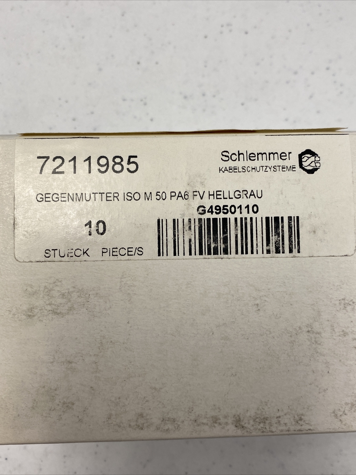 NEW, (LOT 10) ALTECH CORP. SCHLEMMER 7211985 GEGENMUTTER ISO M50 LOCKNUT PA6