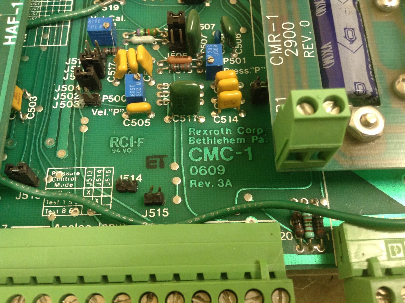 Rexroth CMC-1 0609 Rev 3A Circuit Board ES-43-A CMR-1 2900 Rev 0 HAF-1 RR-809735