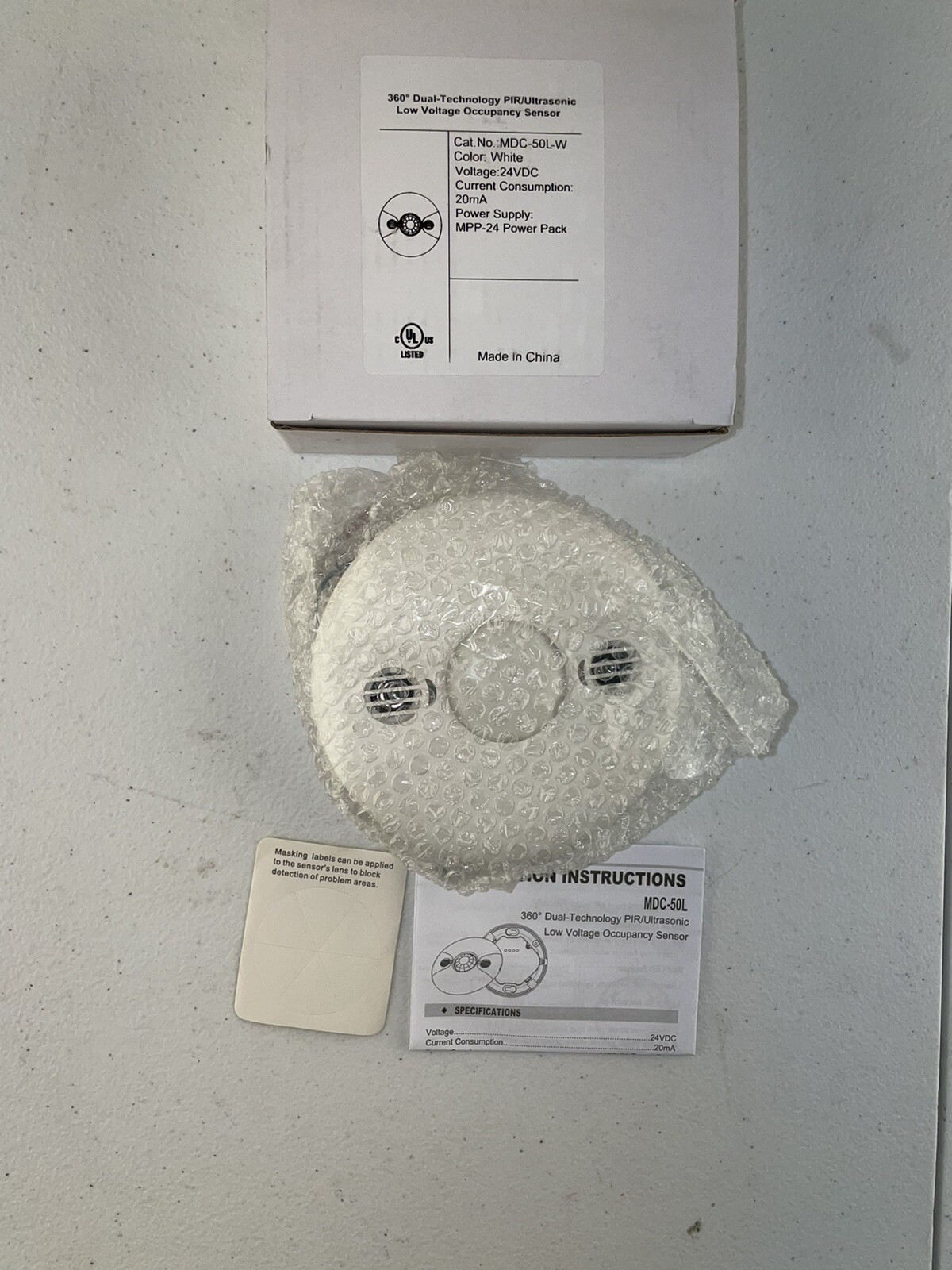 MDC-50L-W 360 degree Dual-Technology PIR/Ultrasonic Low Voltage Occupancy Sensor