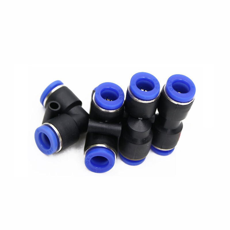 Pneumatic Hose Quick Coupling Plastic Push Connectors Straight/L/Y/T Type Black