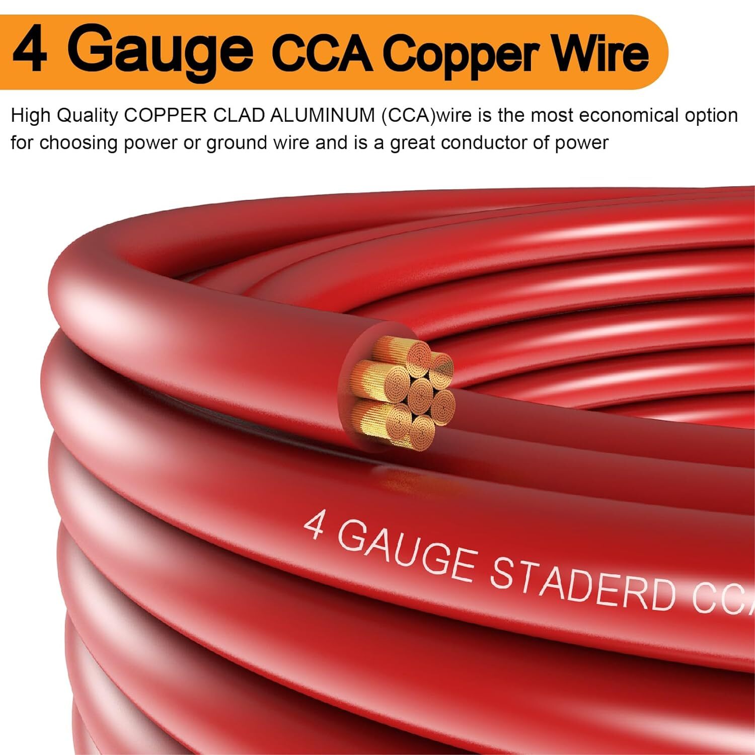 4 Gauge Wire (25ft Each- Black/Red) Copper With 100A ANL Fuse Holder, [MIXED]