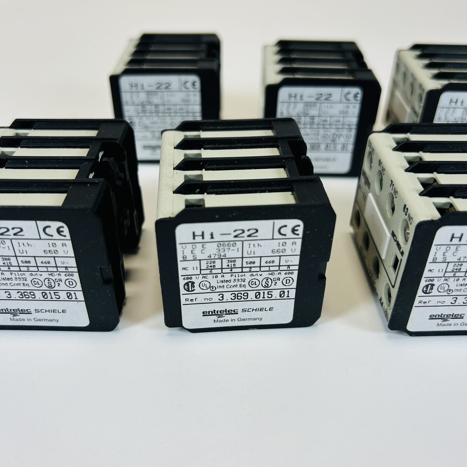 Entrelec Schiele Hi-22 Auxiliary Switch / 10A QTY (6)