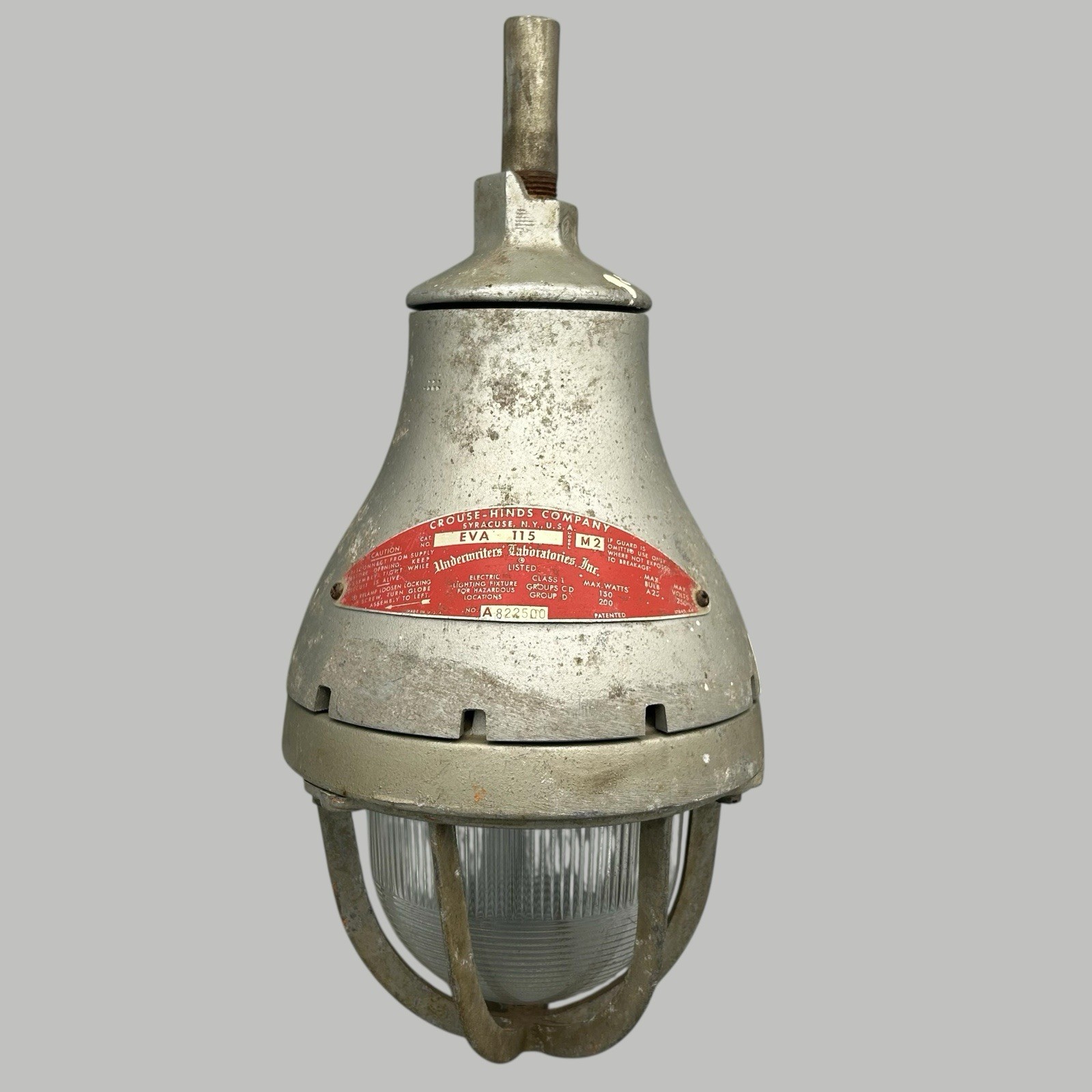 Vtg Crouse-Hinds Industrial Light EVA115 M2 Hazardous Locations Explosion Proof