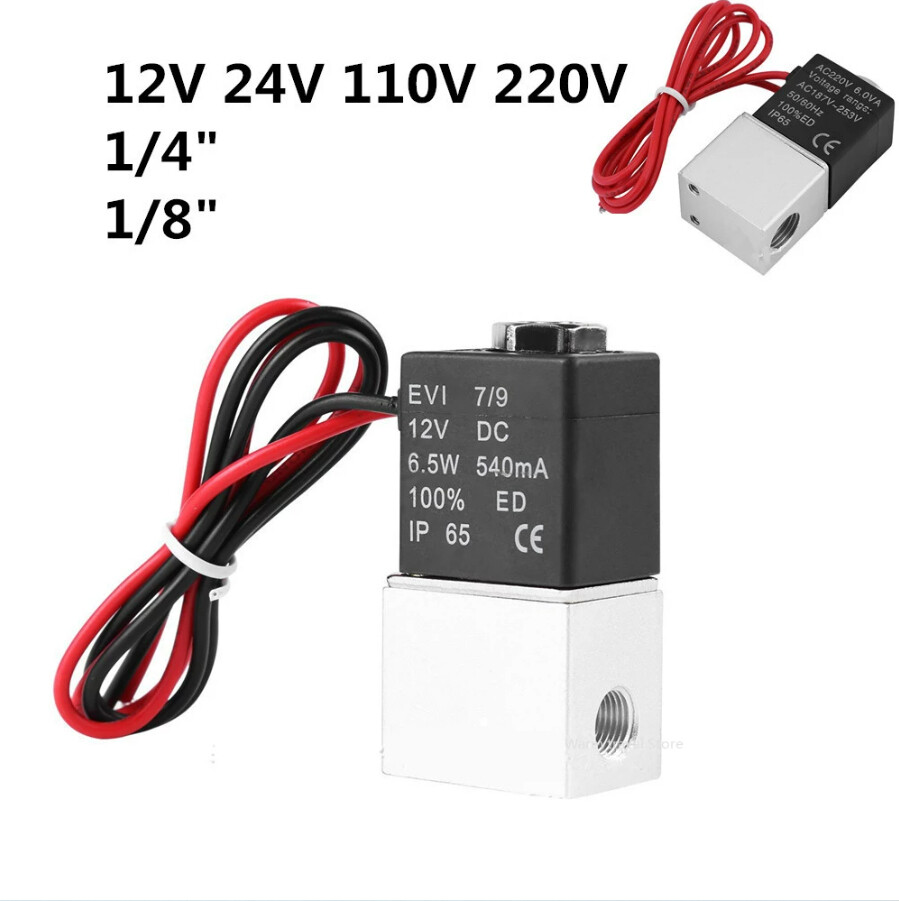 DC12V 24V A C110V 220V 1/4″ 1/8″ Inch Fast Response Air Water Solenoid Valve N/C