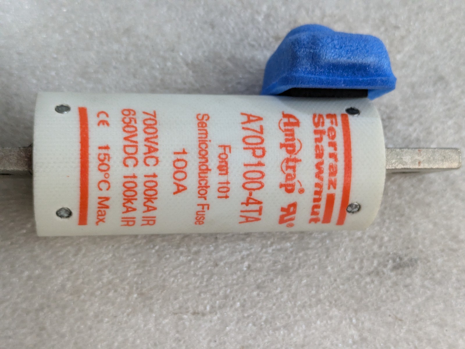 FERRAZ AND SHAWMUT A70P100-4TA FUSE 100A 700VAC 100KA 650VDC EACH