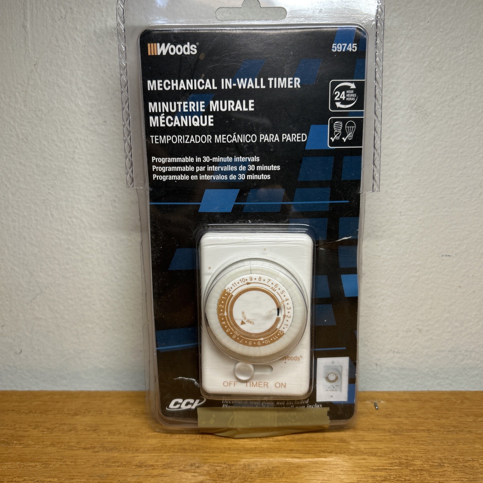 Woods Mechanical In-wall Timer 59745 Programmable 24 Hour PRO