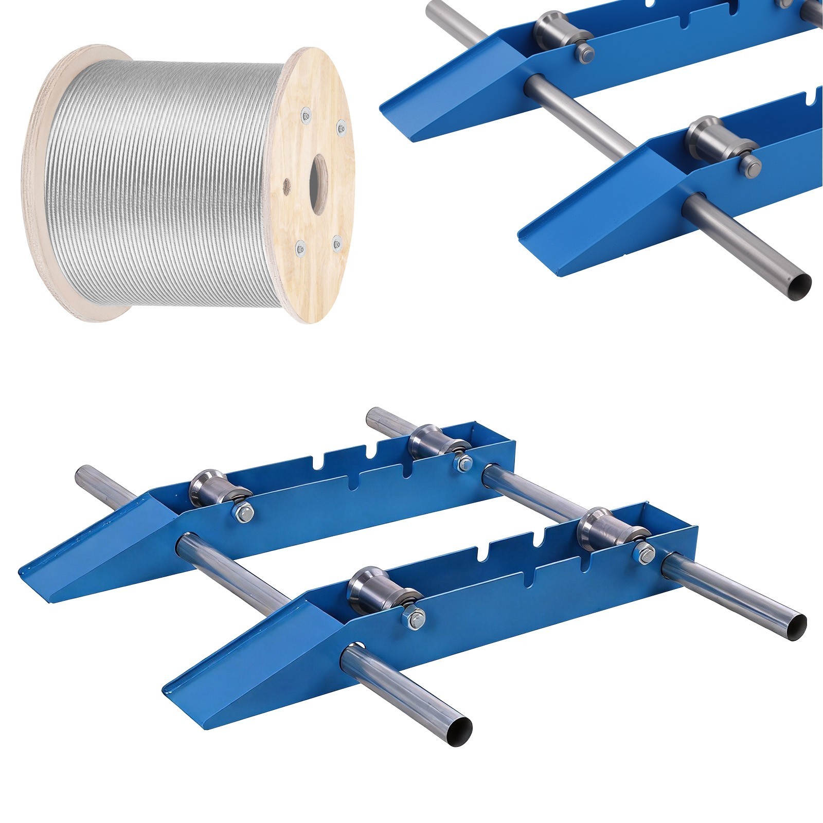 Wire Cable Reel Roller Stand 3307 LBS Commercial Industrial Steel Wire Dispenser