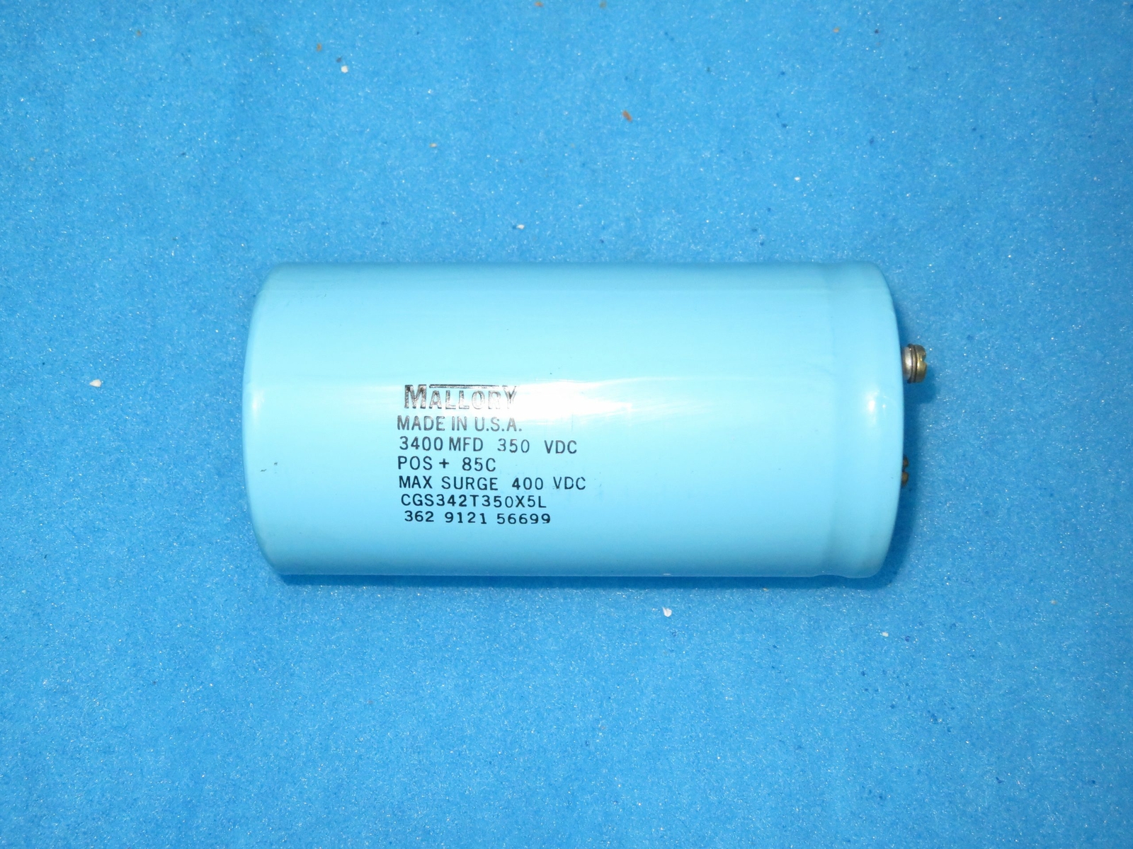 New Mallory Capacitor 3400MFD CGS342T350X5L 350VDC + 90 Day Warr.