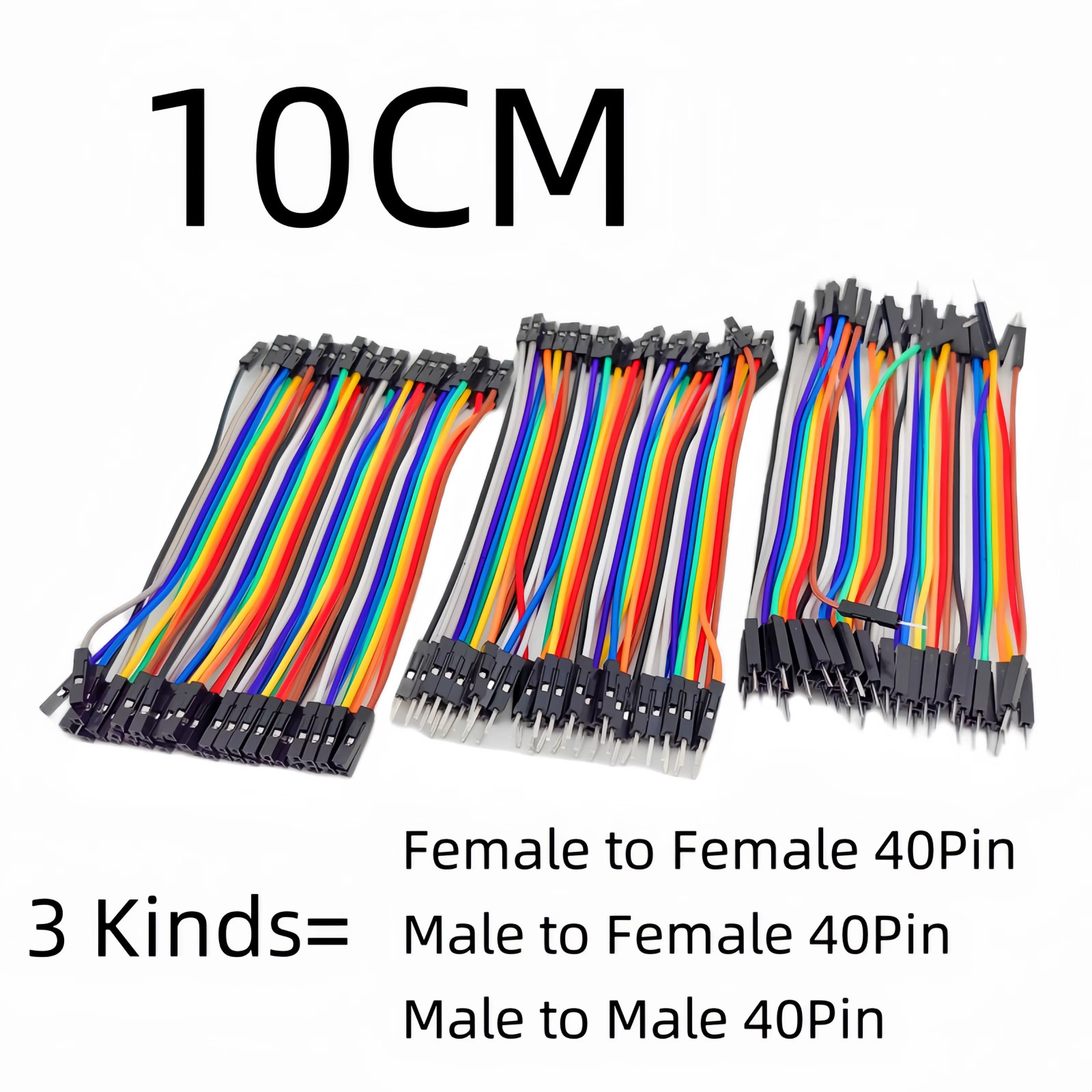 (1X/3X)40 PCS10/15/20CM MM, MF, FF Dupont Wire Jumper Cable Arduino Breadboard