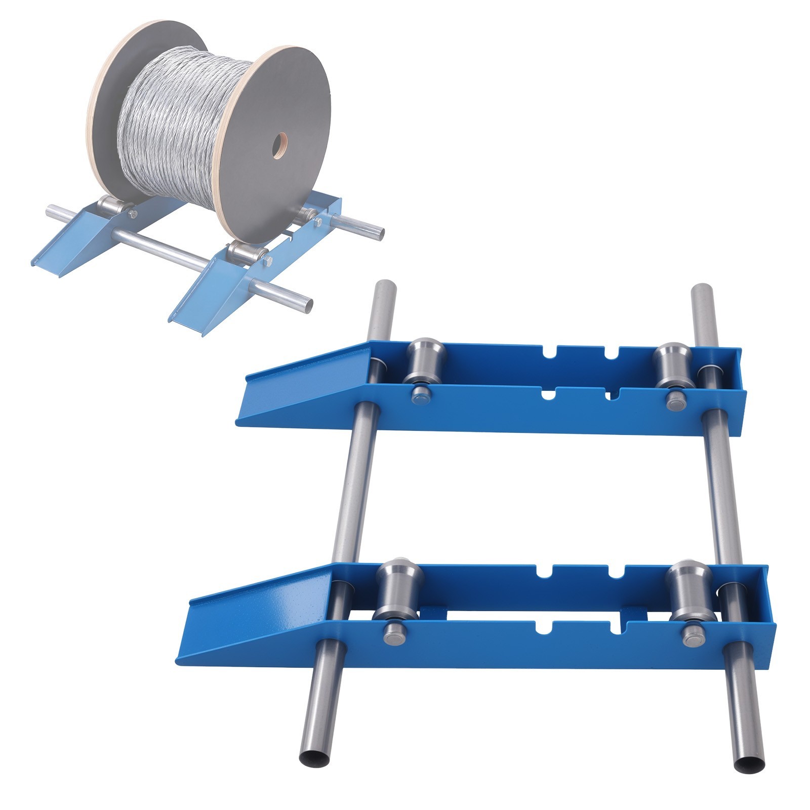 Wire Cable Reel Roller Stand 3307 LBS Commercial Industrial Steel Wire Dispenser
