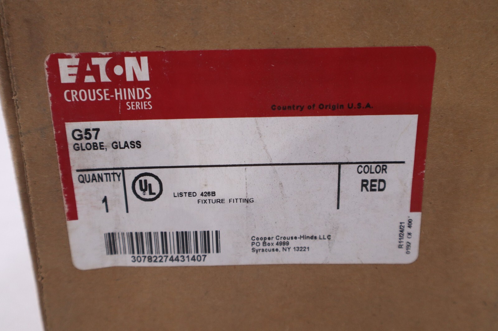 NEW EATON CORPORATION G57 / G57 GLASS GLOBE STOCK H193