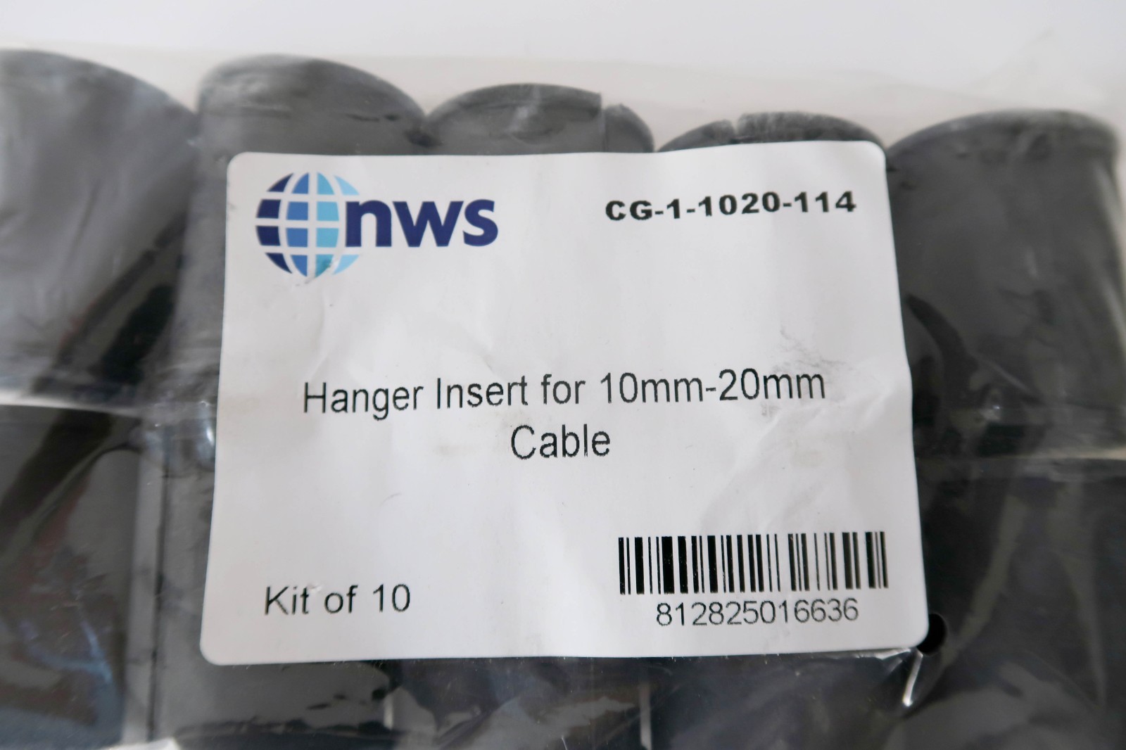 LOT OF 200 NWS CG-1-1020-114 Hanger Insert 10mm-20mm Barrel Cushion 20 Packs