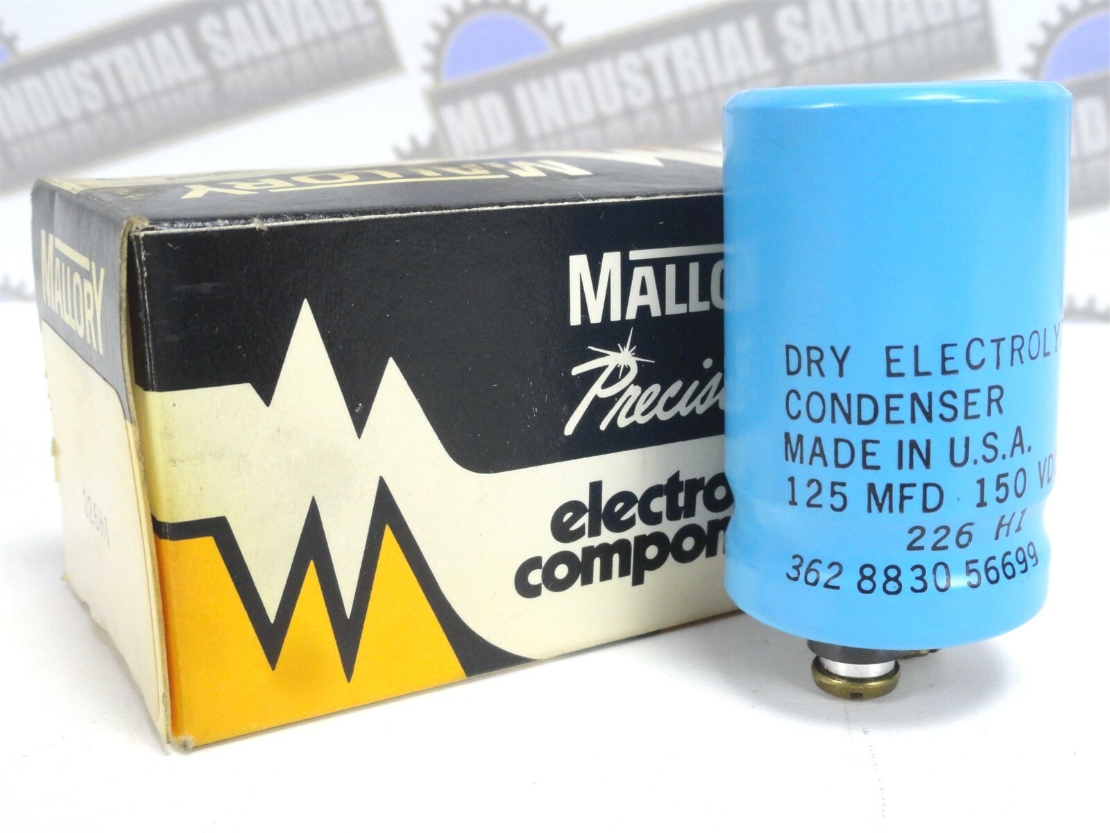 MALLORY Dry Electrolytic Condenser 226H1 – 125 MFD / 150 VDC * (NEW in BOX)