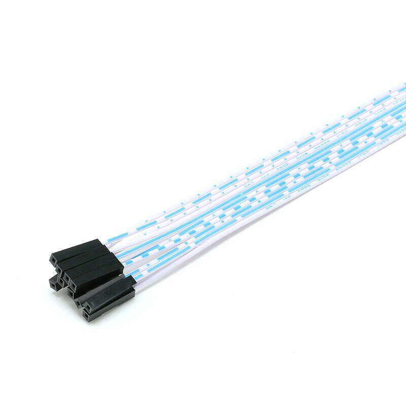 Blue+white Flat Ribbon FPC Cable 10P Double Head With 1P Plastic Shell Kits 60CM