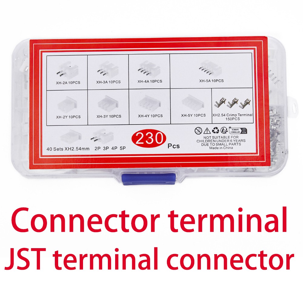 230PCS XH2.54mm Connector Assortment 2P/3P/4P/5P with 150 Terminals