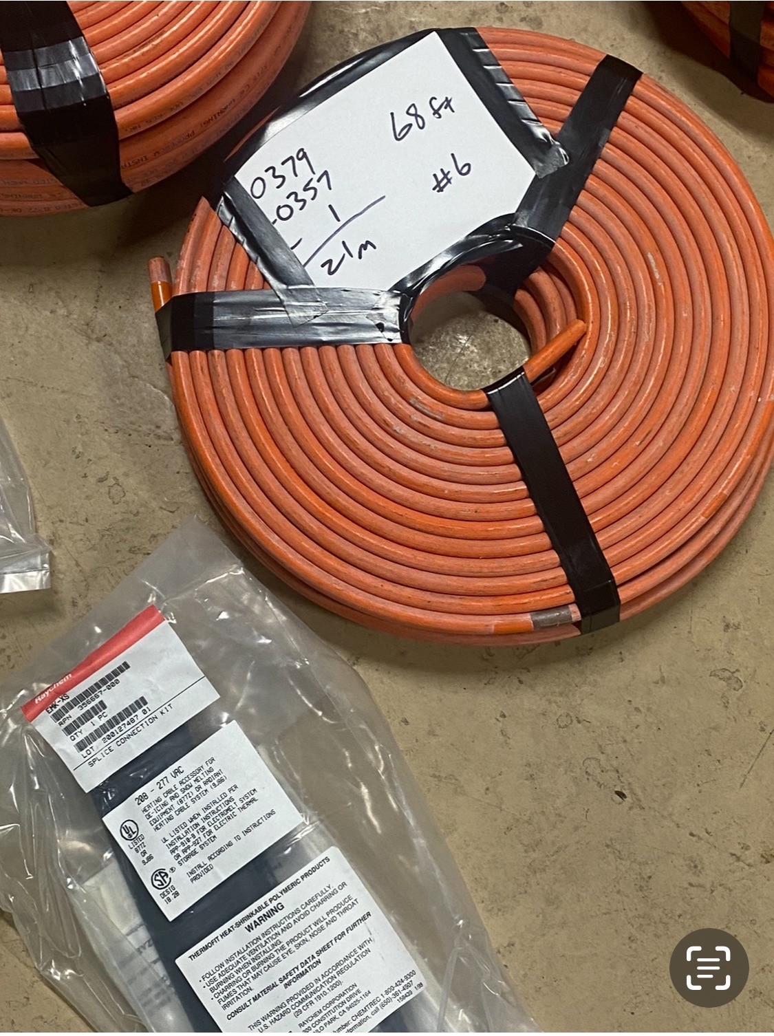 RAYCHEM Cable appr 68ft EM2-XR Self Regulating Wire Heating Cable & De-Ice 6/7