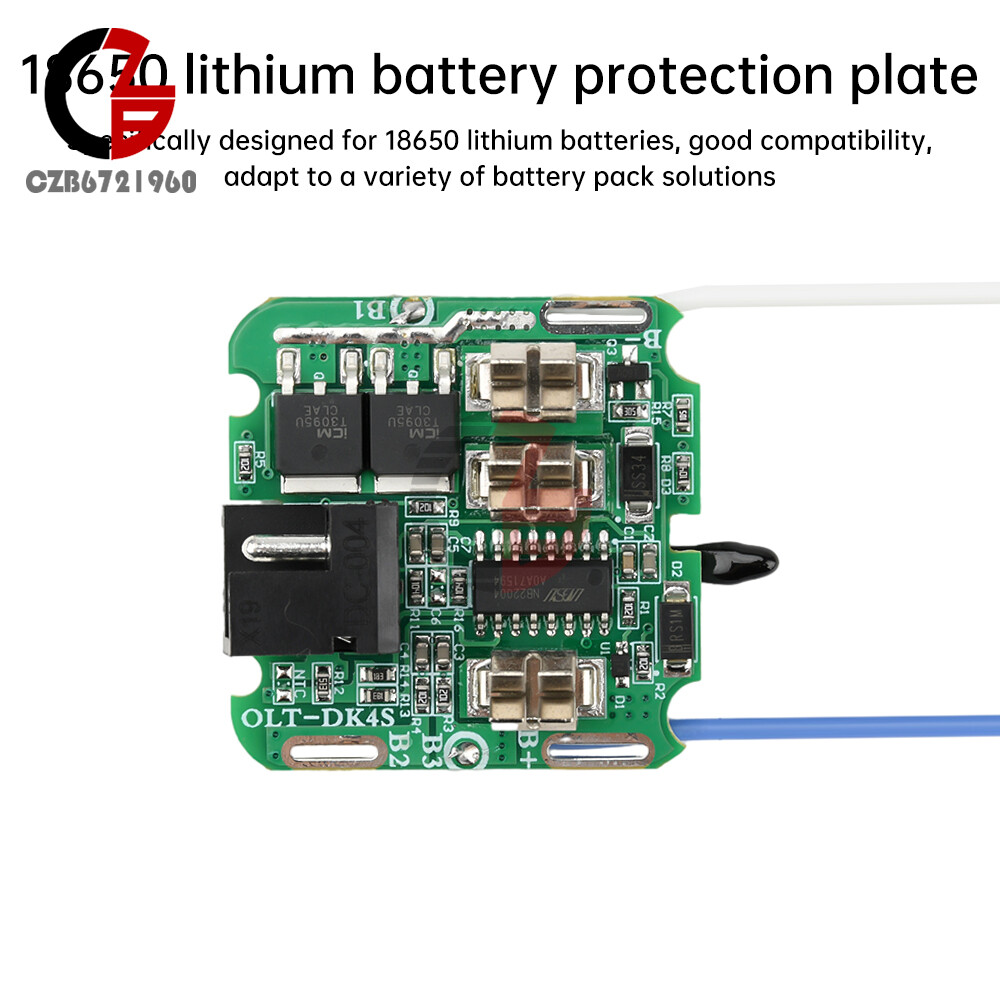 4S 16.8V 30A 18650 Li-ion Battery Protection Board BMS Dual MOS for Power Tool