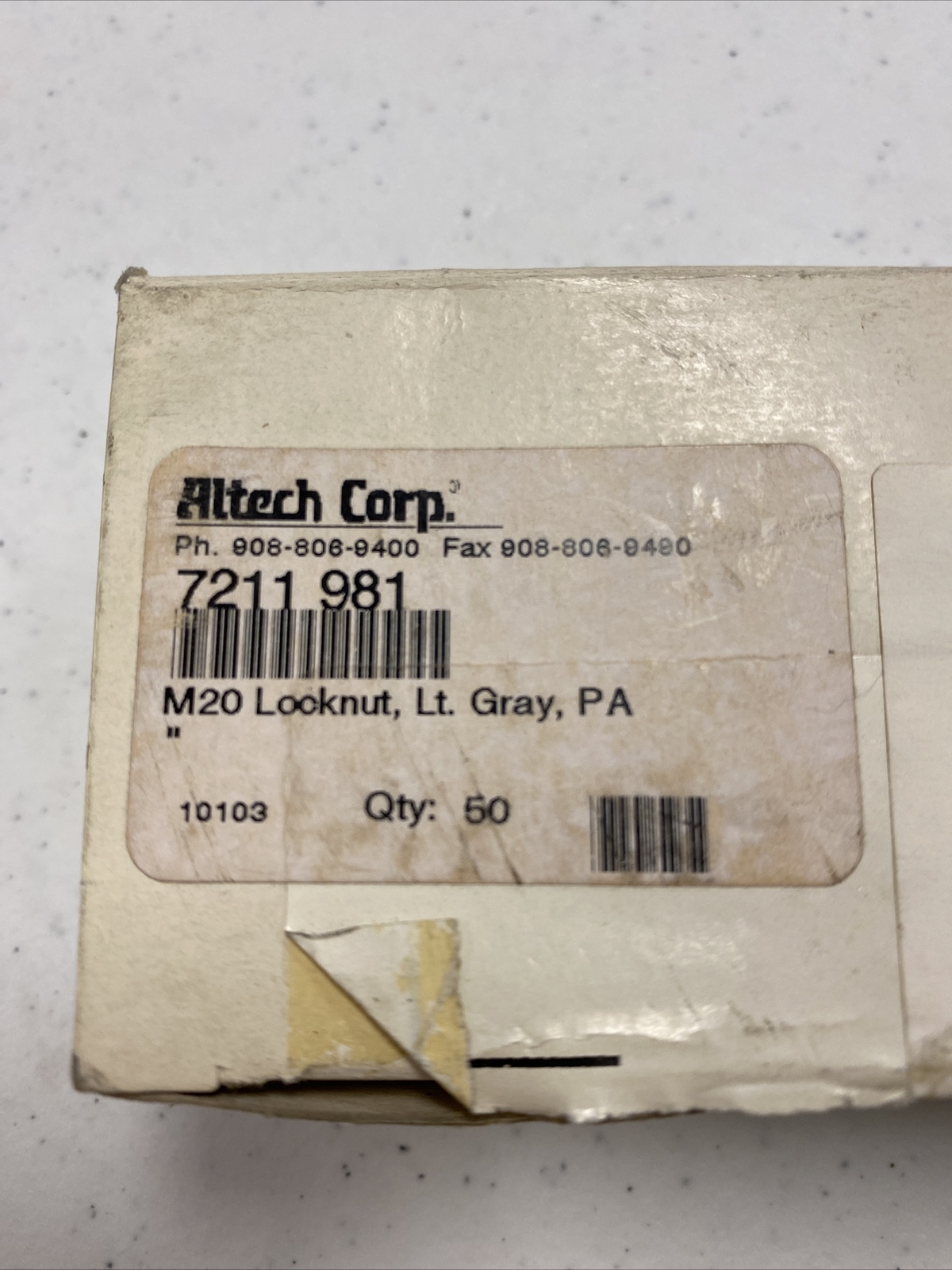 New Lot Of (50) Altech Corp. Schlemmer 7211981 Gegenmutter M20 Locknut Hellgrau