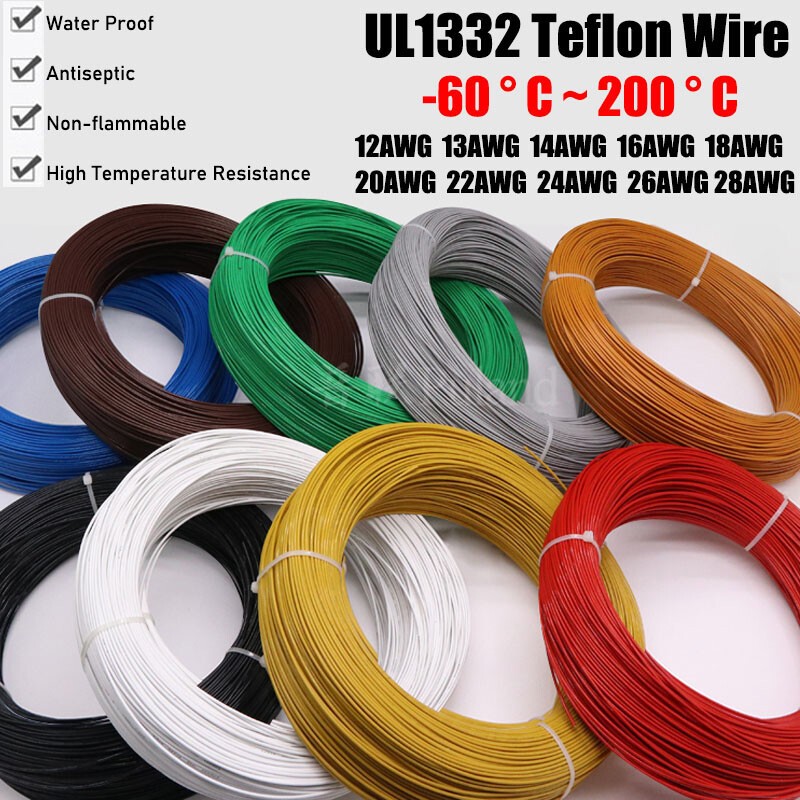 UL1332 PTFE Cable Wire 12 14 16 18 20 22 24 26 28 AWG Flexible Tinned Copper