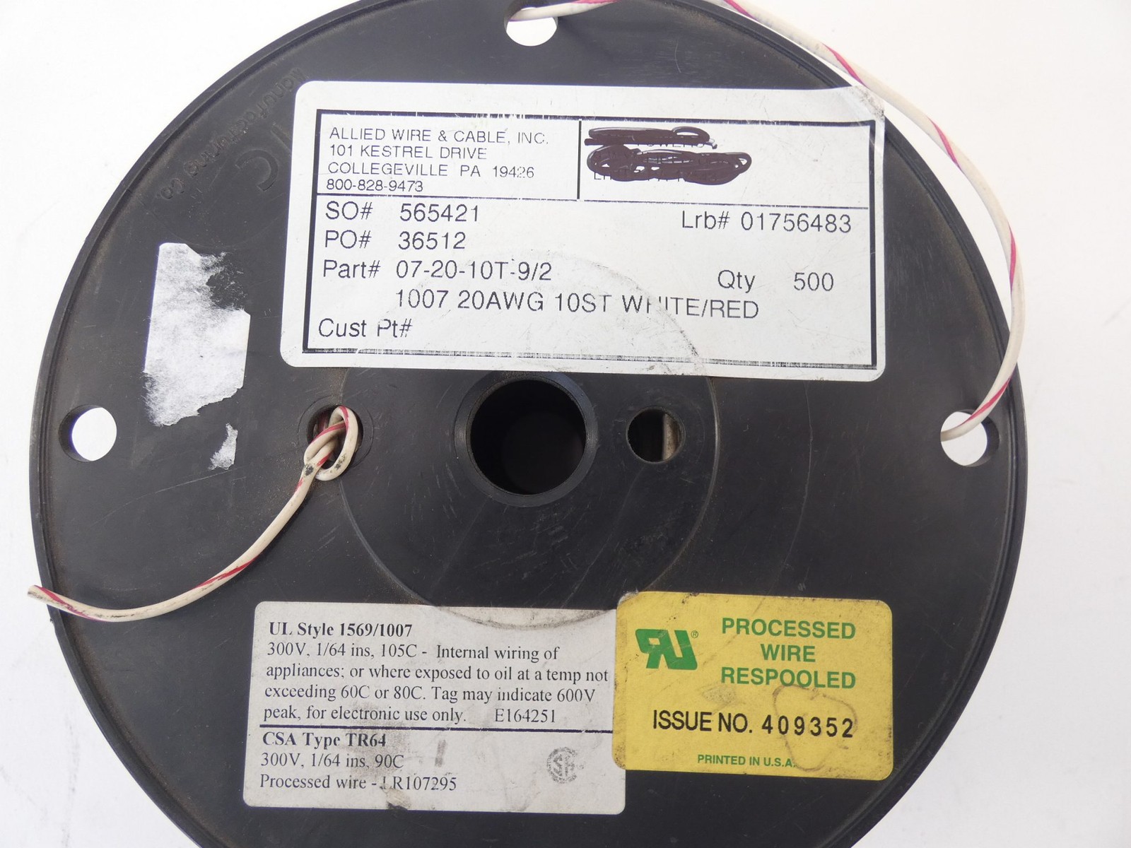 *Lot of 3* Allied Wire & Cable Wire Spool Reels 61-22-7T-9, 07-20-10T-9/2, 07…