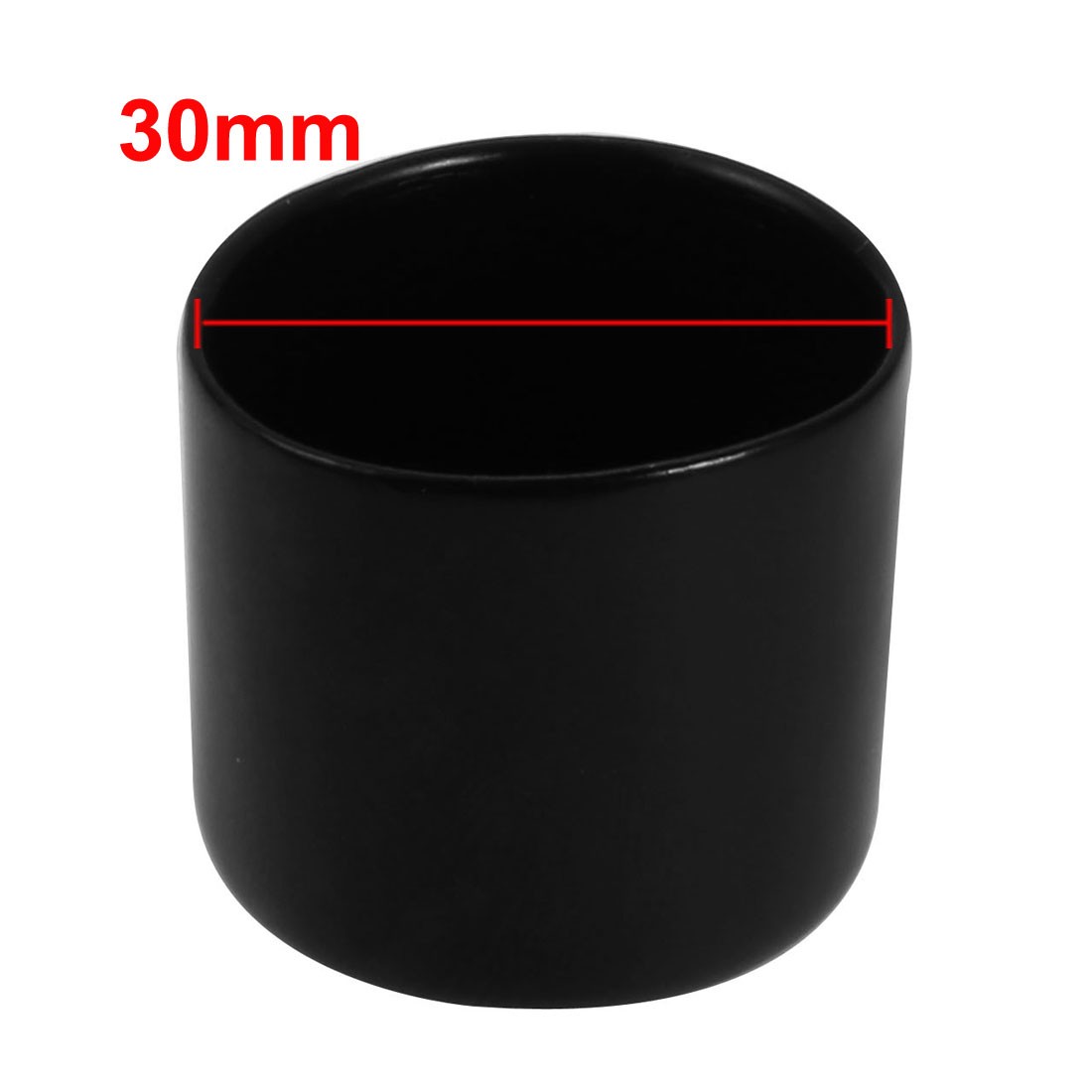 5pcs 30mm Inner Dia PVC Flexible Vinyl Cap Screw Thread Protector Cover Black
