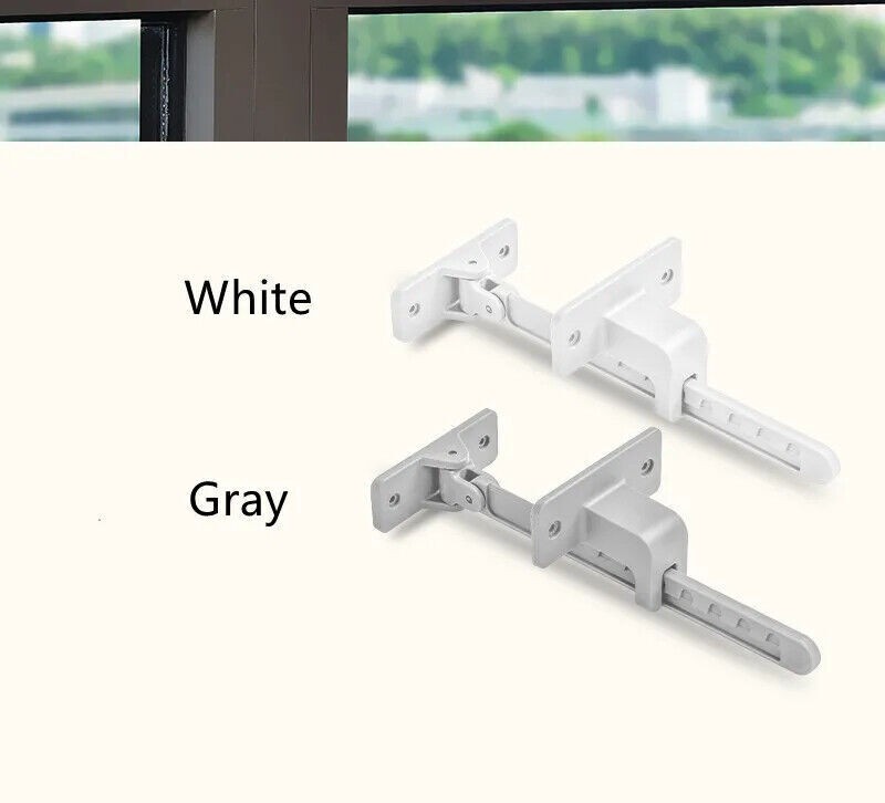 Window Horizontal Sliding Holder Wind Brace Guard Safety Lock Fix Flat Open 1 Pc