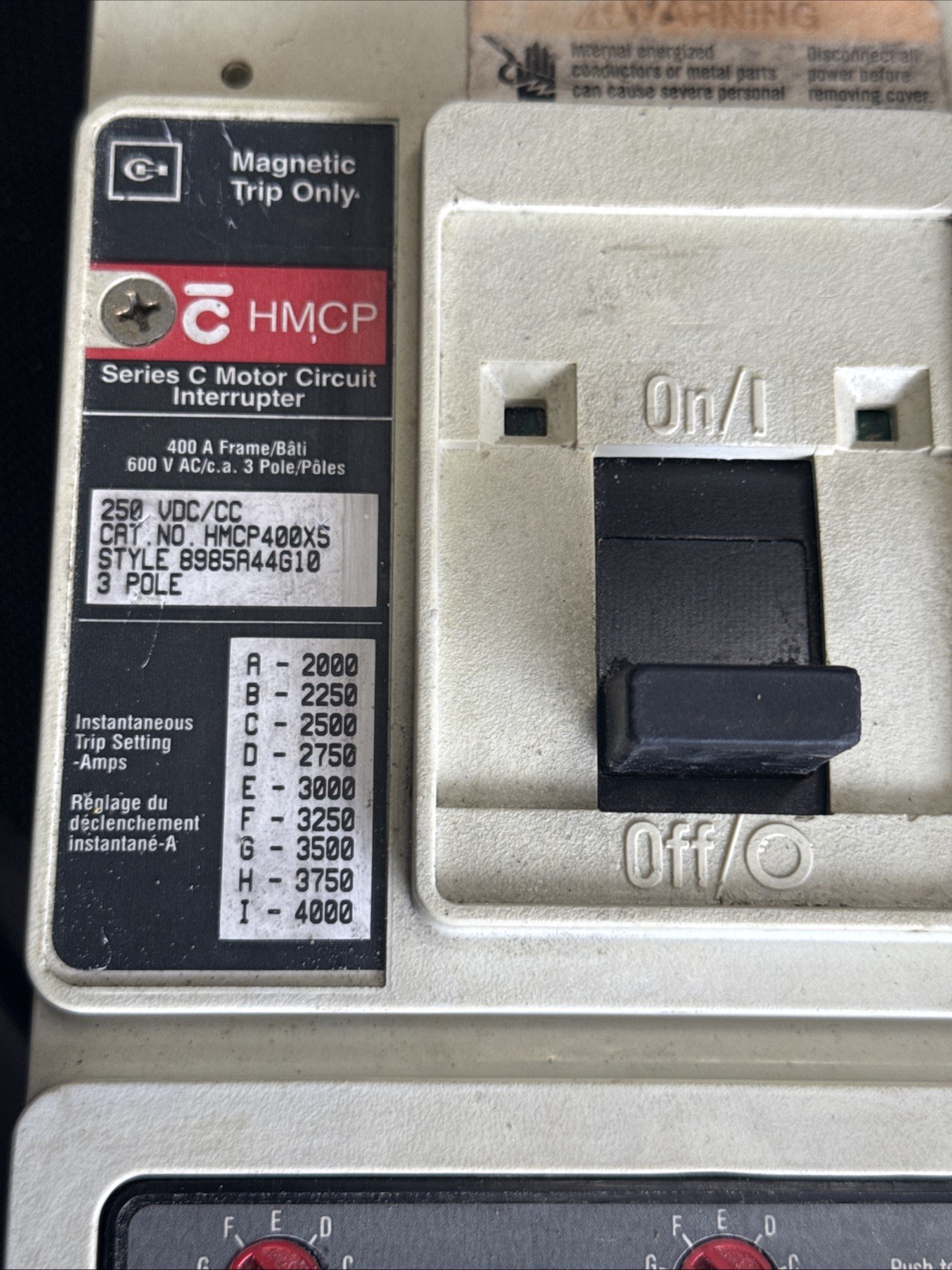 Cutler-Hammer HMCP400X5 Circuit Breaker