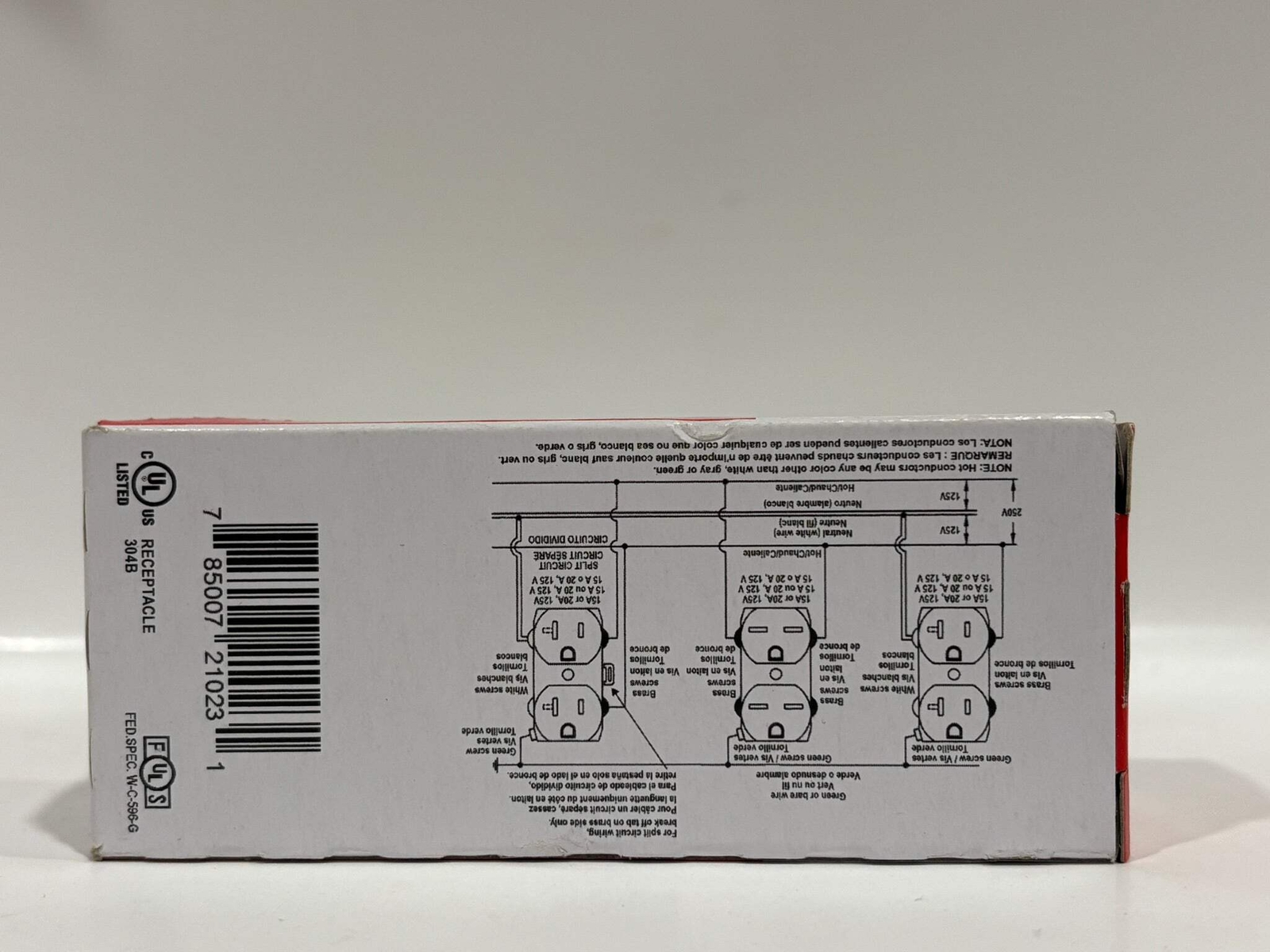 9 PK Legrand CRB5362-W 20A 125V Commercial Grade Duplex Receptacle, Nylon Face