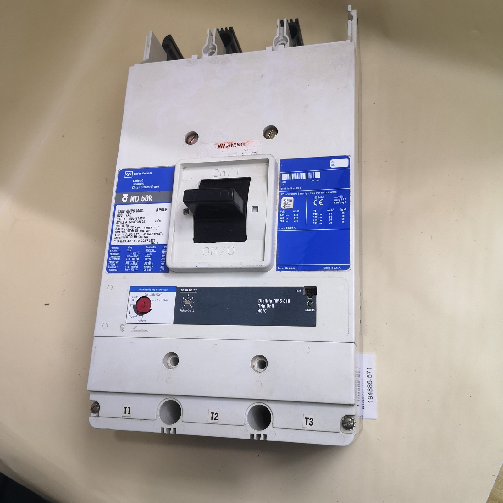 Cutler-Hammer ND312T33W Circuit Breaker