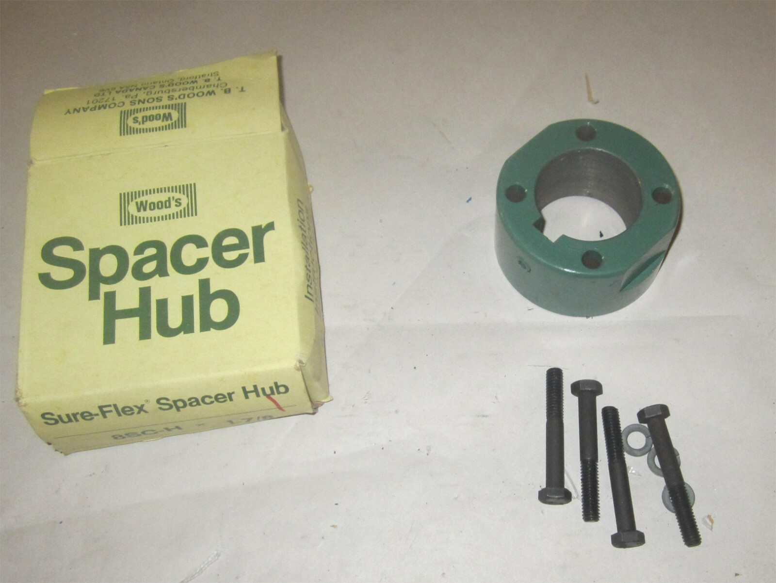 Woods Size 8, 1-7/8″ Bore Spacer Hub, Model 8SC-H x 1-7/8, New