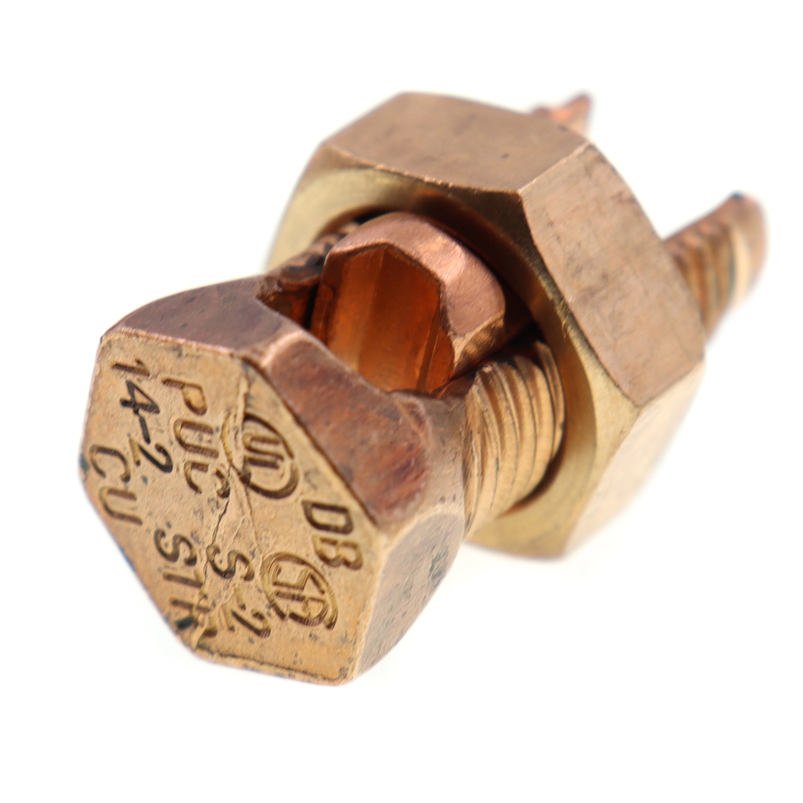 PENN-UNION S-2 MECHANICAL CABLE COPPER SPLIT BOLT CONNECTOR, 2-AWG