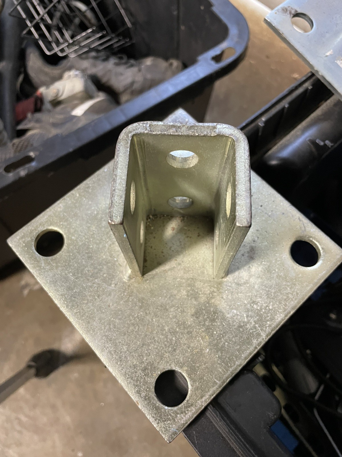 Lot of (3) 6 in. x 6 in. Steel Square Post Base Connector – Strut Fitting