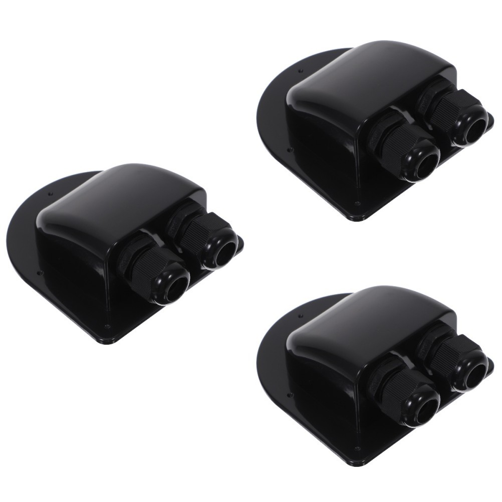 3 Count Solar Cable Entry Gland Double Solar-cable-entry Dual Holes Black
