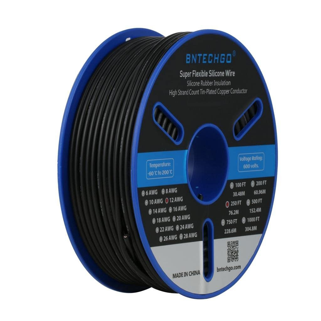 12 Gauge Silicone Wire Spool 50 Ft Blue Flexible 12 AWG Stranded Tinned Copper W