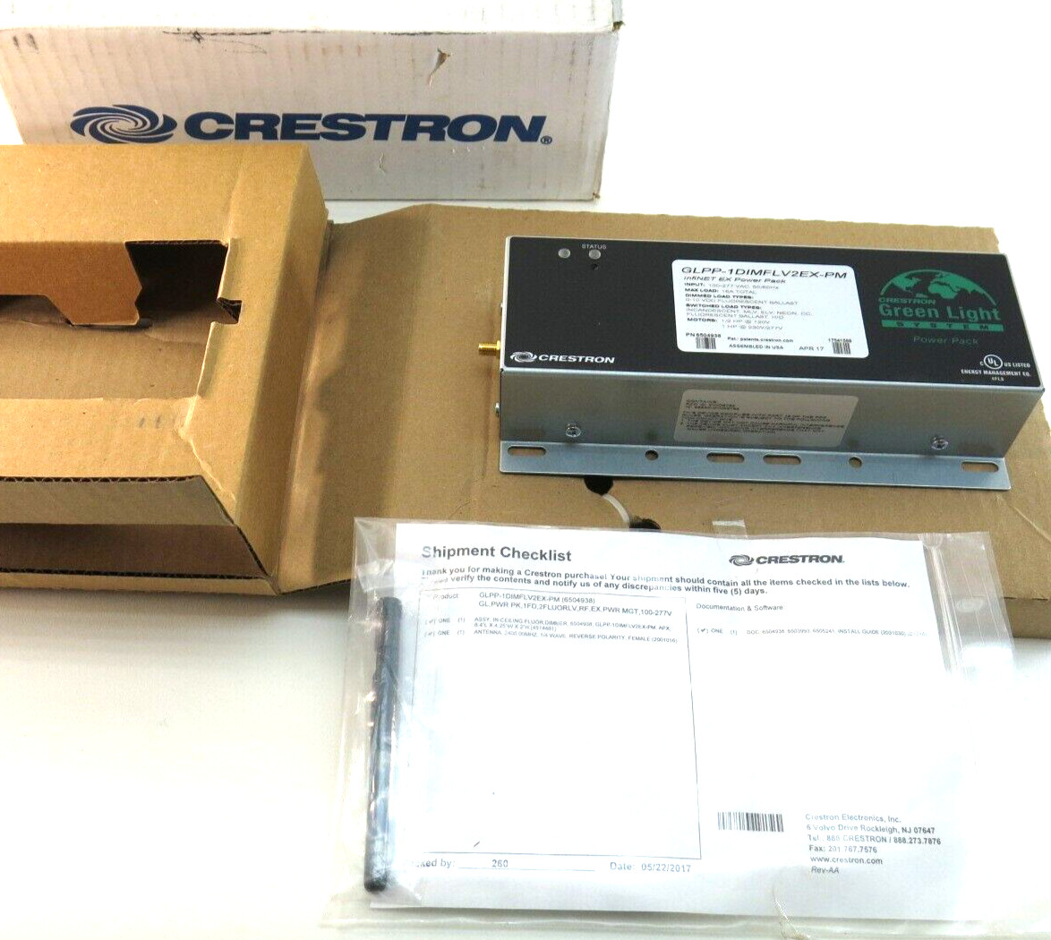 Crestron GLPP-1DIMFLV2EX-PM Green Light Power Pack, 2-Channel 0-10V Dimmer